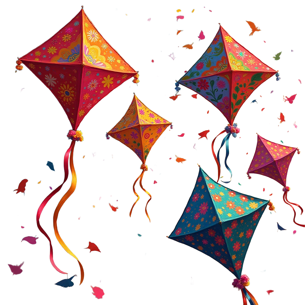 Colorful Kites in Flight